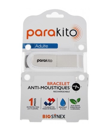 Parakito Bracelet Anti-Moustique Adulte Blanc